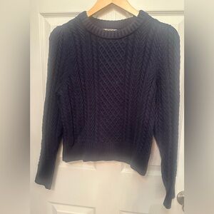 J. CREW Navy Cable Knit Sweater